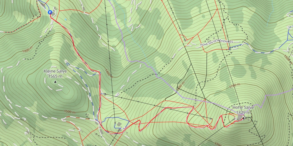 Map of the trail for Hohe Salve