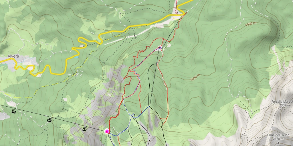Map of the trail for Faloria - Cortina d'Ampezzo