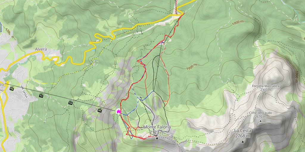 Map of the trail for Rifugio Capanna Tondi