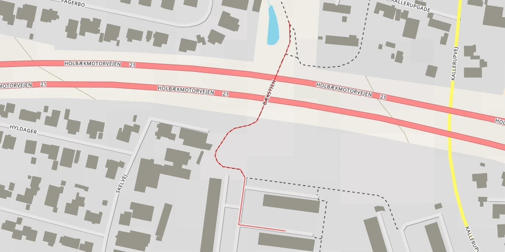 Map of the trail for Bækstien - Bækstien