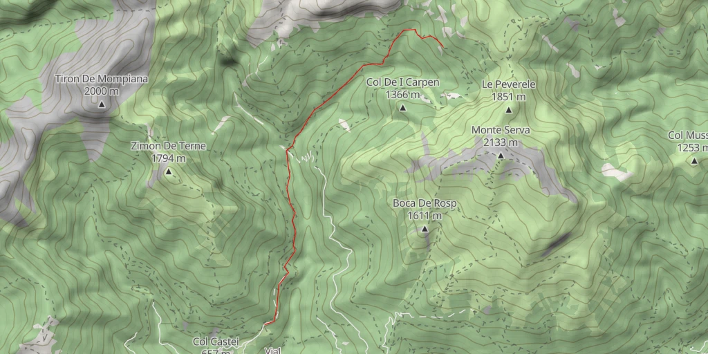 Map of the trail for Pulpito