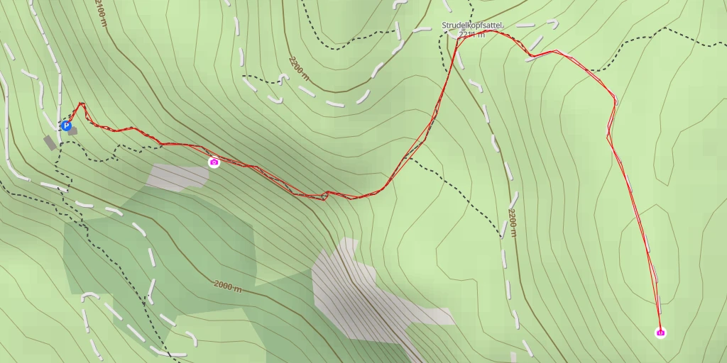 Map of the trail for Strudelalm - Alpe Specie - Toblach - Dobbiaco