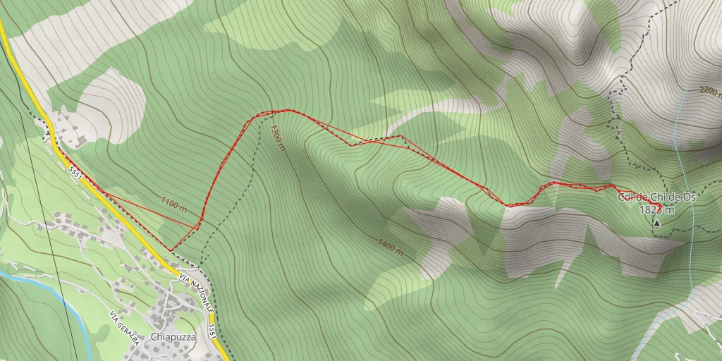 Map of the trail for Rifugio San Marco