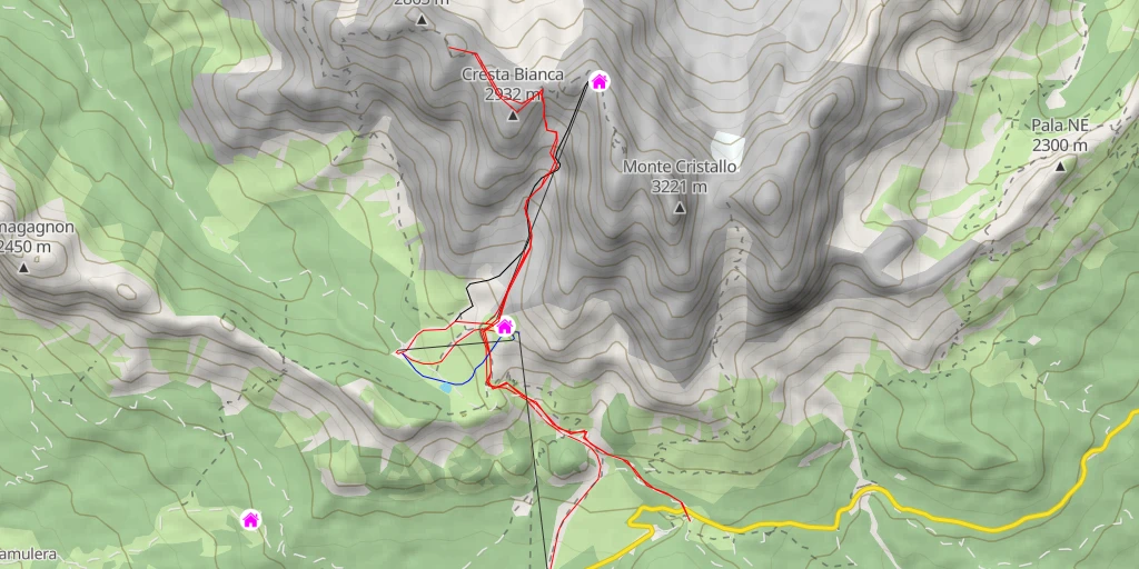 Map of the trail for Cima Padeon