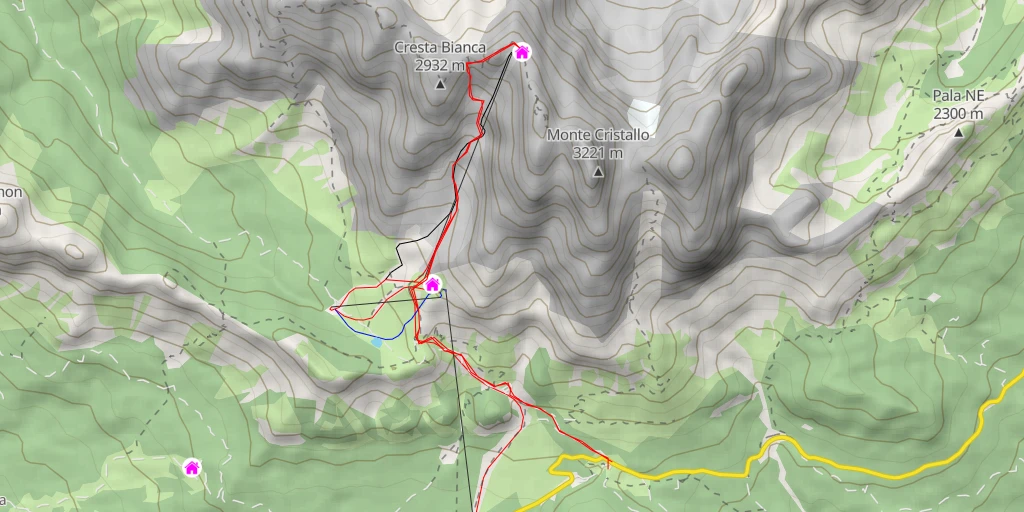 Map of the trail for Capanna Guido Lorenzi