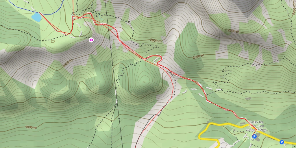 Carte de l'itinéraire :  Son Forca - Strada Regionale 48 delle Dolomiti