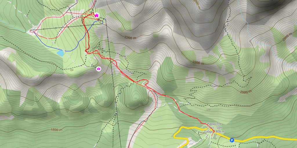 Map of the trail for Rifugio Son Forca