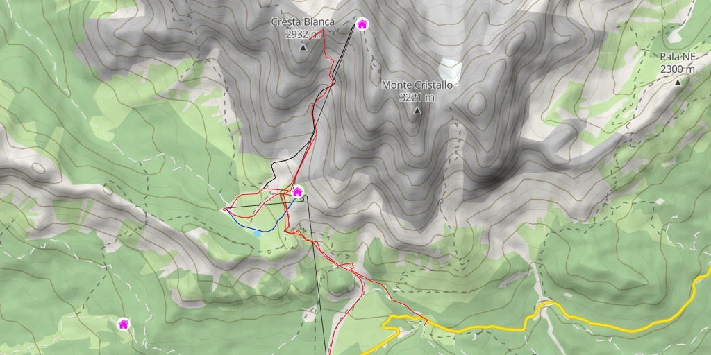 Map of the trail for Cresta Bianca