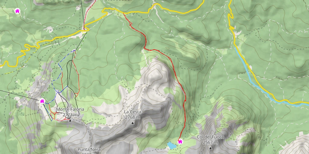 Map of the trail for Rifugio Vandelli