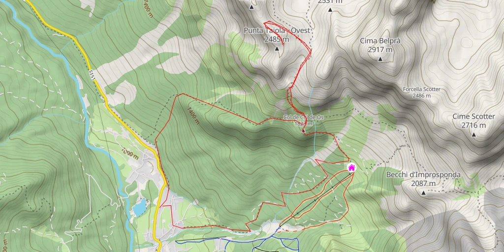 Map of the trail for Punta Taiola - Est