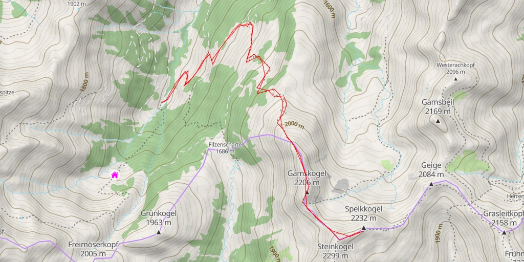 Map of the trail for Speikkogel