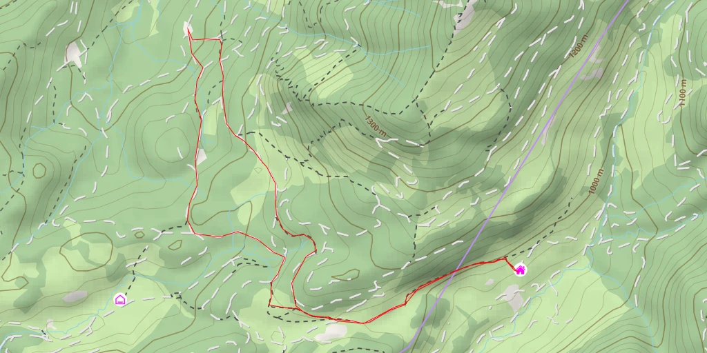 Map of the trail for Schwarzrieshütte