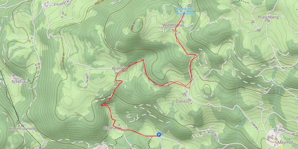 Map of the trail for Schneider Fischteich