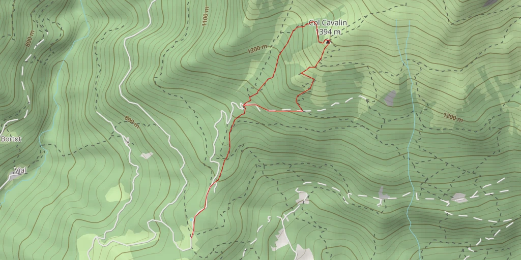 Carte de l'itinéraire :  Col Cavalin