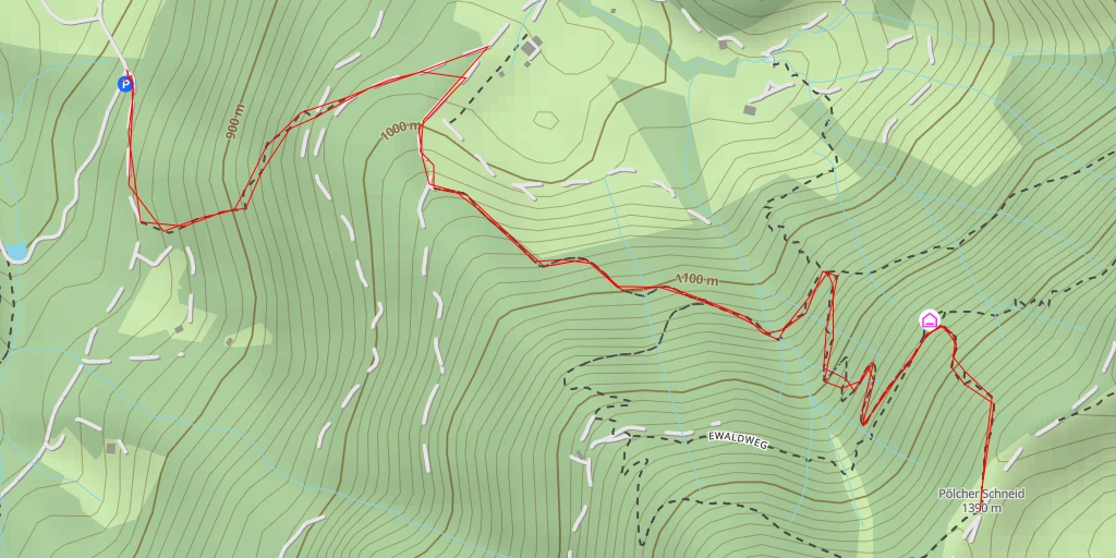 Map of the trail for Ewaldweg