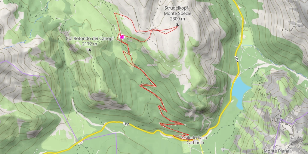 Map of the trail for Strudelkopf/Monte Specie depuis Schluderbach/Carbonin