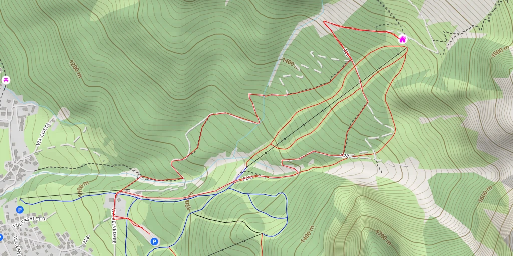 Map of the trail for Rifugio Scotter-Palatini
