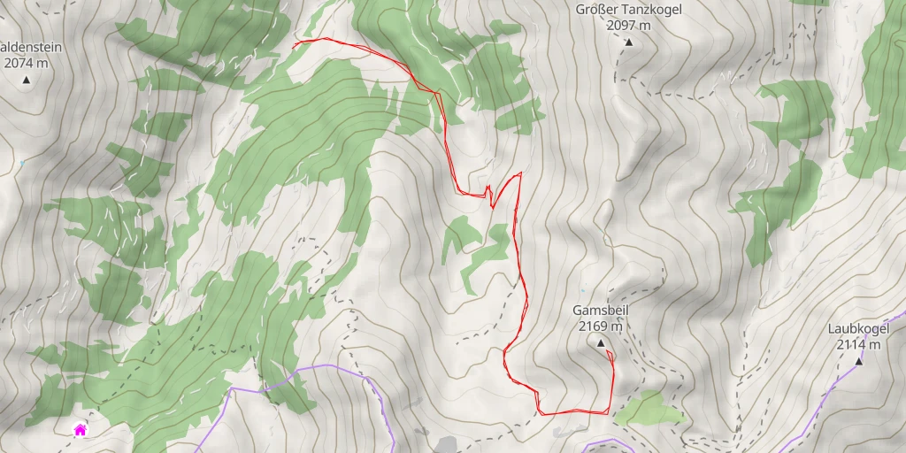 Map of the trail for Gamsbeil