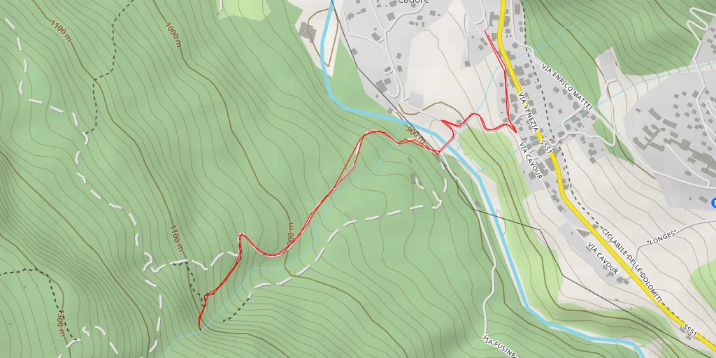 Map of the trail for Cascata di Ru de Assola