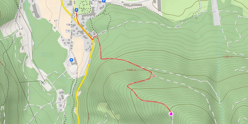 Map of the trail for Baumgartner Kaser