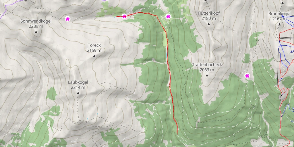 Map of the trail for Trattenbachweg