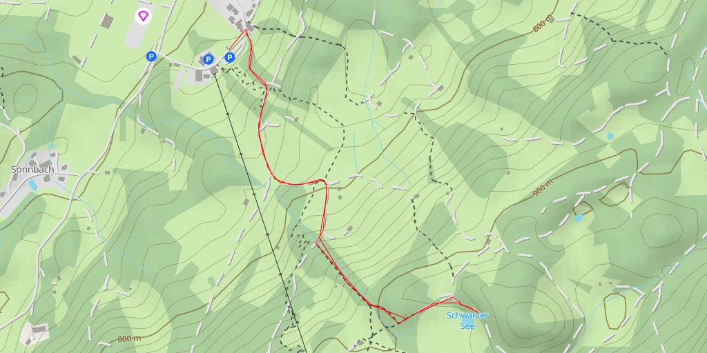 Map of the trail for Schwarzer See