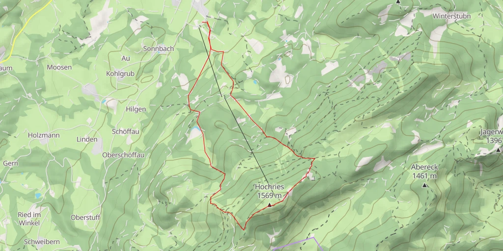 Map of the trail for Hochrieshütte