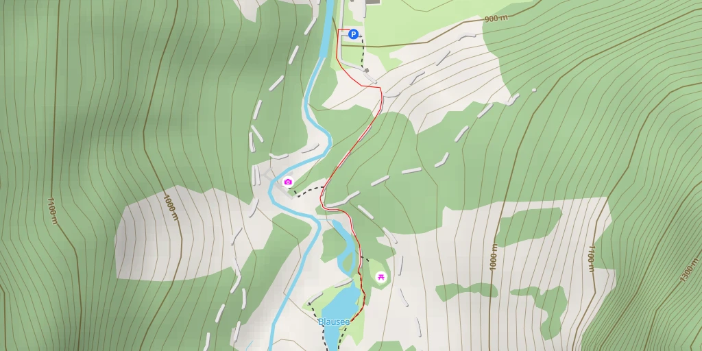 Map of the trail for Blausee