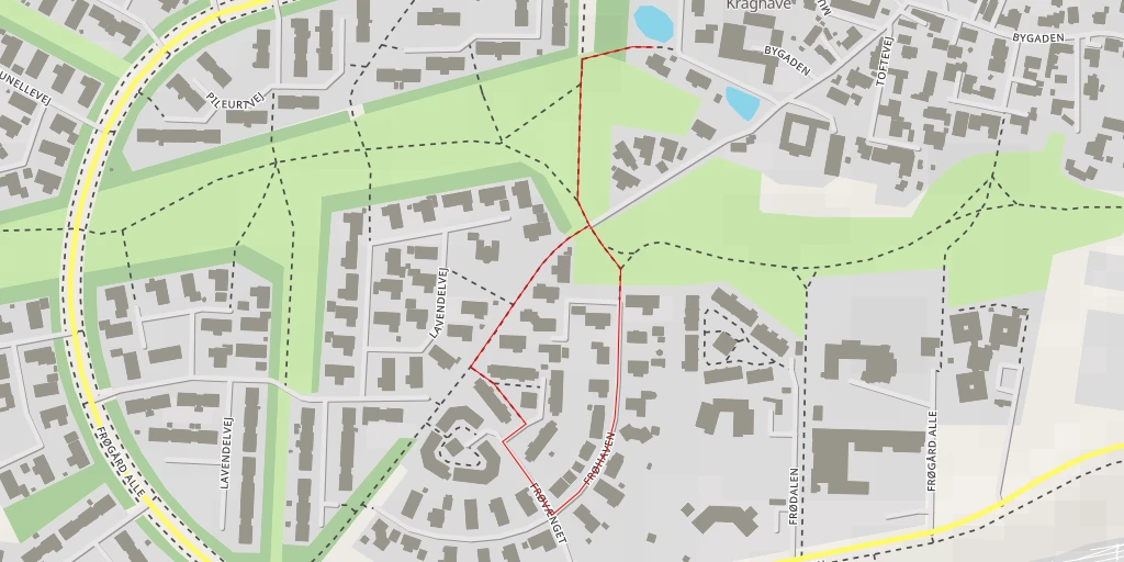 Map of the trail for Kraghave Parkvej