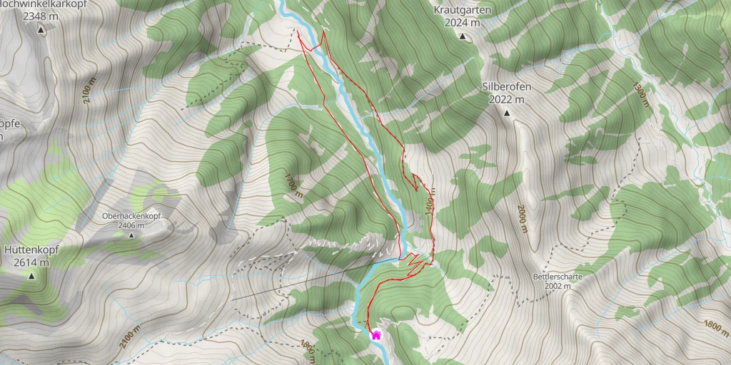 Map of the trail for Berndlalm