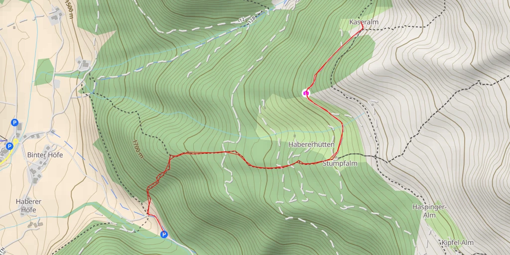 Map of the trail for Kaseralm