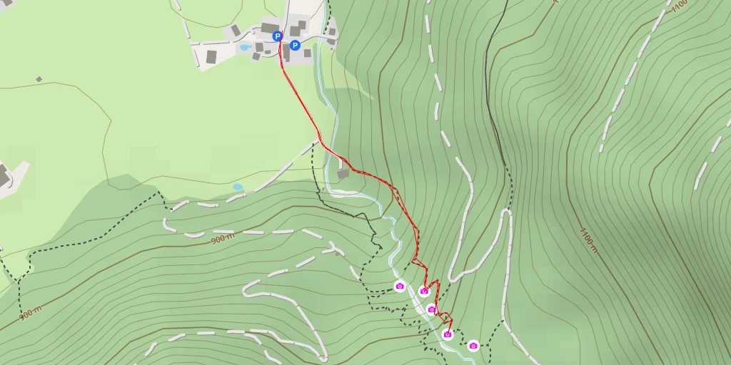 Map of the trail for Wasserfallkanzel