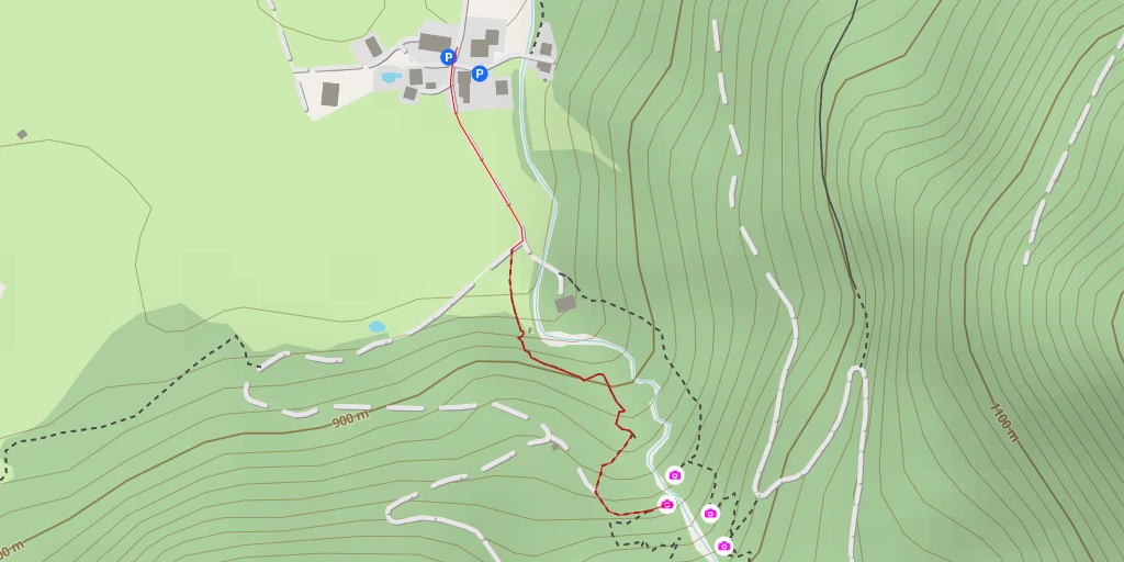 Carte de l'itinéraire :  Wasserfallblick - Wasserfallrundweg