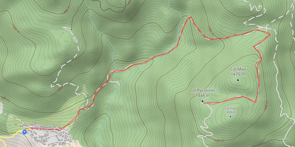 Map of the trail for Col Pecolines