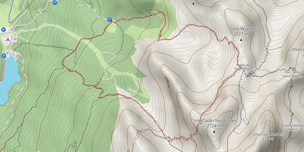 Map of the trail for Torre del Diavolo