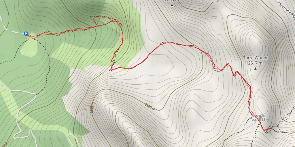 Map of the trail for Rifugio Fonda Savio - Auronzo di Cadore