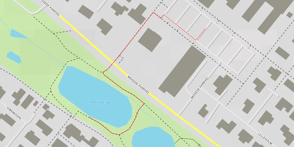 Map of the trail for Mosede Sø