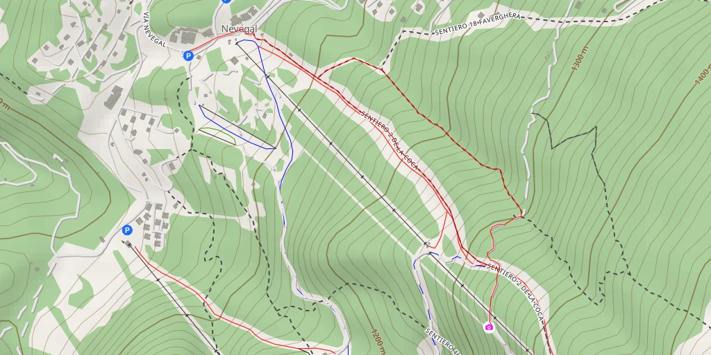 Map of the trail for Sentiero 5 de la Forestal