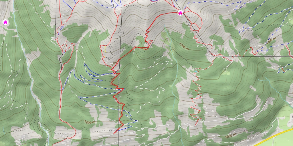 Map of the trail for Wildkogel Haus