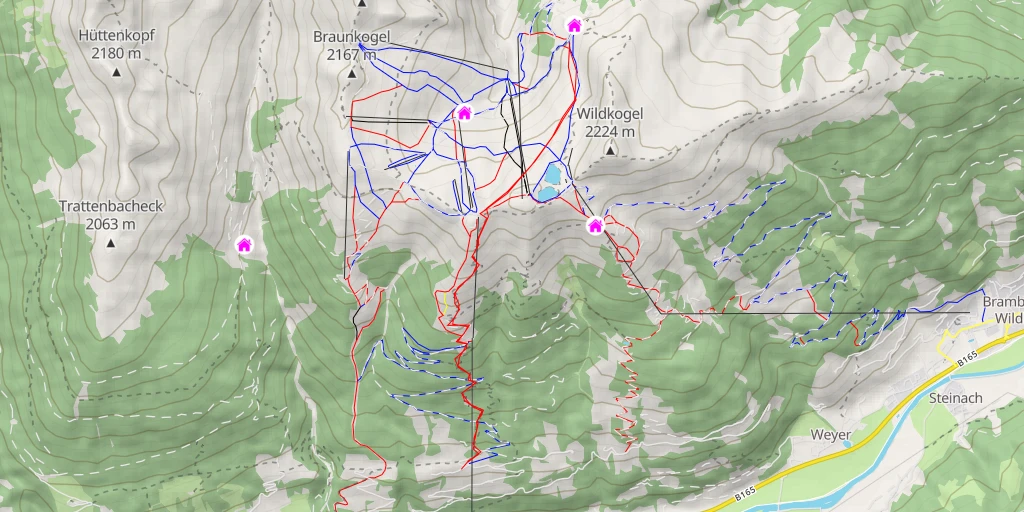 Map of the trail for Geisl Hochalm - Mühlberg
