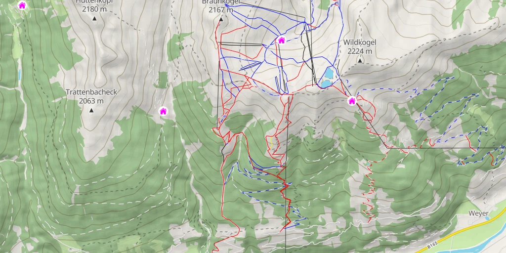 Map of the trail for Braunkogel