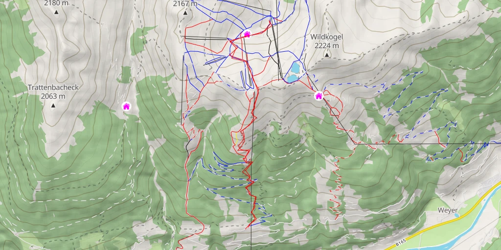 Carte de l'itinéraire :  Pfeifferköpfl - Wildkogel (Rodelbahn)