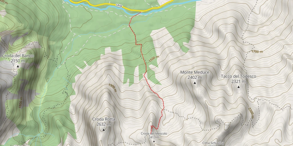 Map of the trail for Croda del Mescolo
