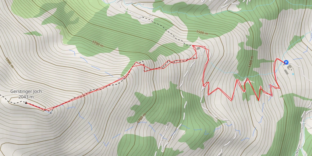 Map of the trail for Gerstinger Joch