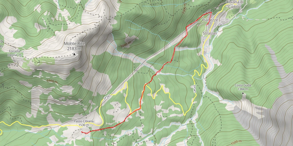 Carte de l'itinéraire :  Malga Déona