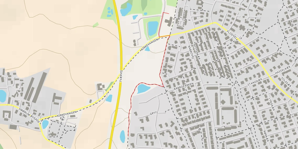 Map of the trail for Tværvej - Tværvej