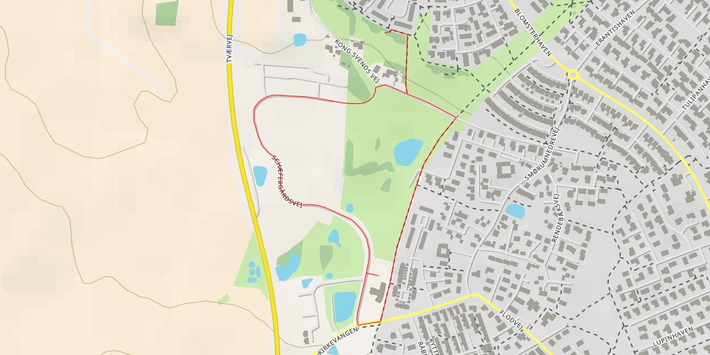 Map of the trail for Kong Knuds Park