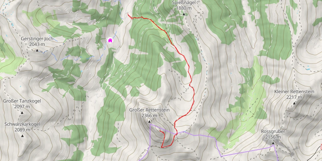 Map of the trail for Rettenstein Pinzgauer Gipfel