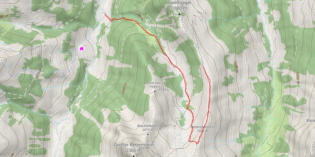 Map of the trail for Leger Hochalm