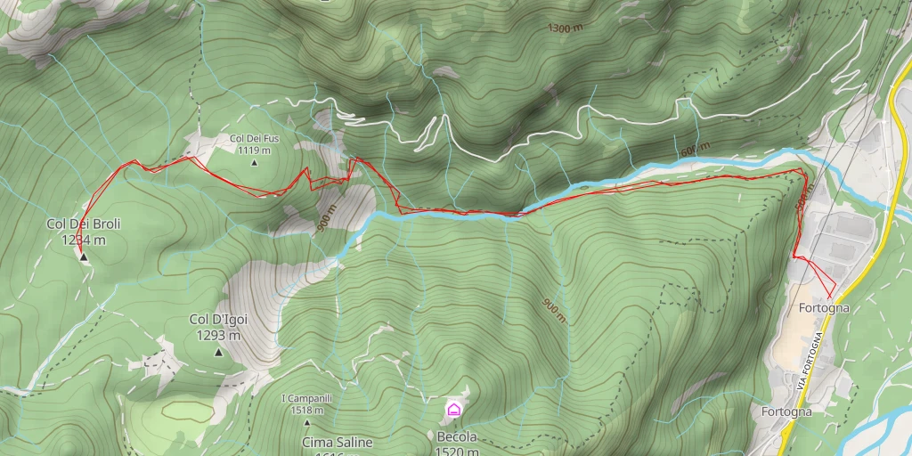 Map of the trail for Col Dei Broli